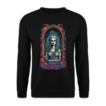 Gothic Bride Aesthetic Occult Retro Design - Unisex Sweatshirt - black - Front - Alina (178cm) & Michal (187cm)