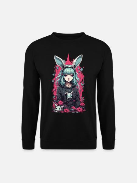 Kawaii Goth Anime Bunny Dunkle Magie Aesthetic - Unisex Pullover - Schwarz