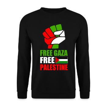 Free gaza Free palestine - Sweat-shirt Unisexe - noir - Devant - Alina (178cm) & Michal (187cm)