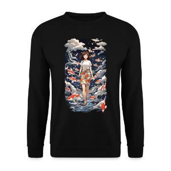 Anime Rêve Fantaisie Esthétique Manga Otaku - Sweat-shirt Unisexe - noir - Devant - Alina (178cm) & Michal (187cm)