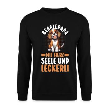 Chien Chien Papa Père BeaglePapa Beagle - Sweat-shirt Unisexe - noir - Devant - Alina (178cm) & Michal (187cm)