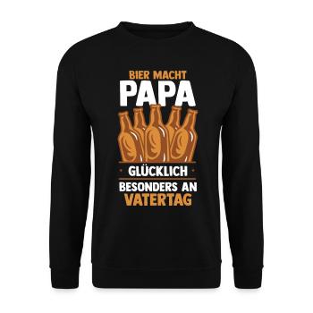 Papa Bière Père Fête des Pères - Sweat-shirt Unisexe - noir - Devant - Alina (178cm) & Michal (187cm)