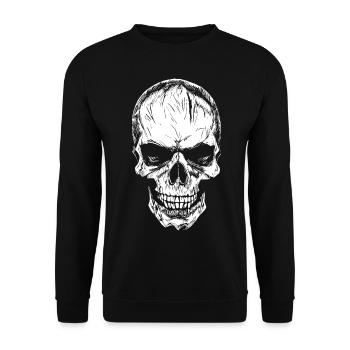 Skull - Unisex Sweatshirt - black - Front - Alina (178cm) & Michal (187cm)