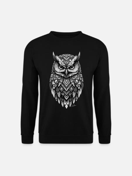 Indian geometric owl - Unisex Sweatshirt - black