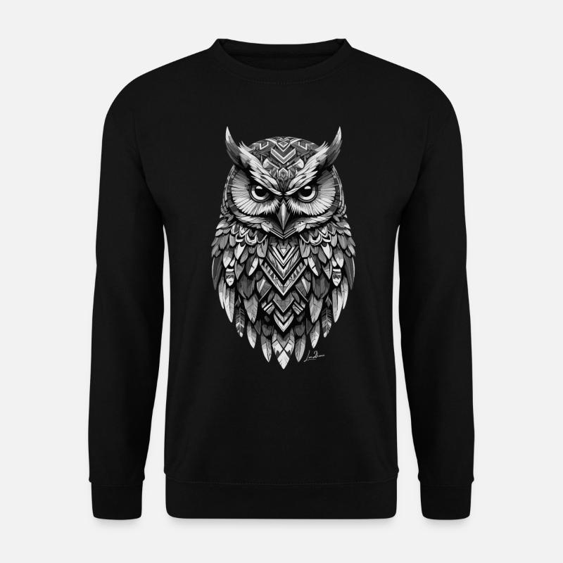 Indian geometric owl - Unisex Sweatshirt - black