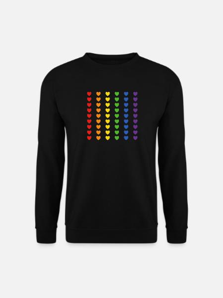 Rainbow Flag Hearts - Unisex Sweatshirt - black