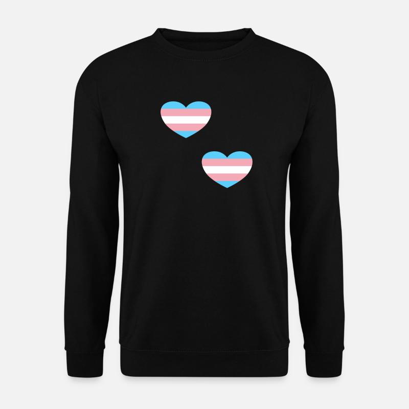 Trans Flag Hearts - Unisex Sweatshirt - black