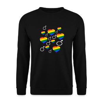 Gay Pride Christopher Street Day CSD Rainbow - Unisex Sweatshirt - black - Front - Alina (178cm) & Michal (187cm)