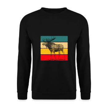Elch - Unisex Pullover - Schwarz - Vorne - Alina (178cm) & Michal (187cm)