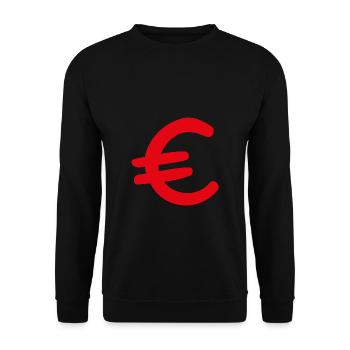 Money Currency Euro Sign - Unisex Sweatshirt - black - Front - Alina (178cm) & Michal (187cm)