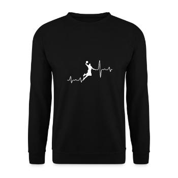 Basketball - Heartbeat - Unisex Sweatshirt - black - Front - Alina (178cm) & Michal (187cm)