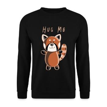Hug Me Roter Panda - Pandas - Tier - Tiere - Unisex Pullover - Schwarz - Vorne - Alina (178cm) & Michal (187cm)