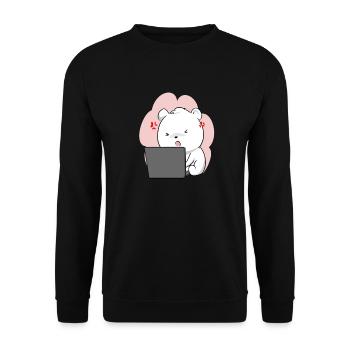 Ours polaire Ours polaire Animal de compagnie Kawaii Chibi Cute - Sweat-shirt Unisexe - noir - Devant - Alina (178cm) & Michal (187cm)