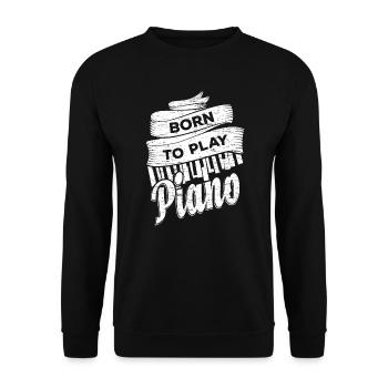 Klavier Pianist - Unisex Pullover - Schwarz - Vorne - Alina (178cm) & Michal (187cm)