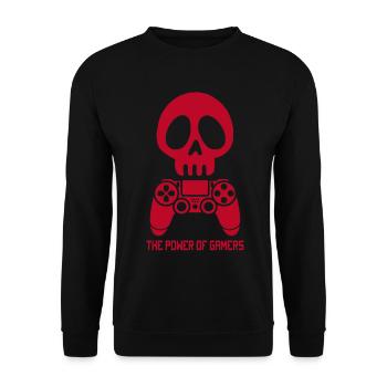 The Power of Gamers (Red) - Unisex Sweatshirt - black - Front - Alina (178cm) & Michal (187cm)