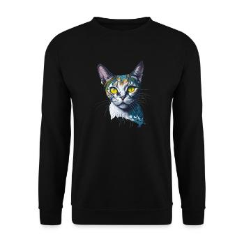 Mignon Splash Art Cat Design - Sweat-shirt Unisexe - noir - Devant - Alina (178cm) & Michal (187cm)