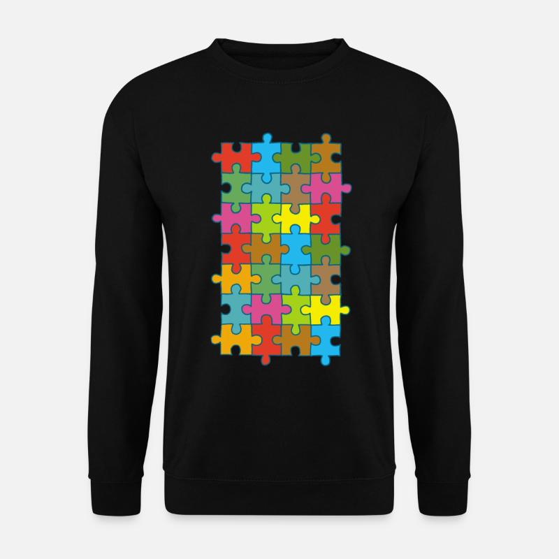 Mehrfarbiges Puzzle - Unisex Pullover - Schwarz