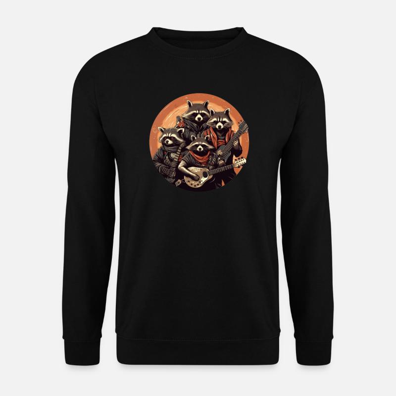 Waschbär-Metal-Band - Unisex Pullover - Schwarz