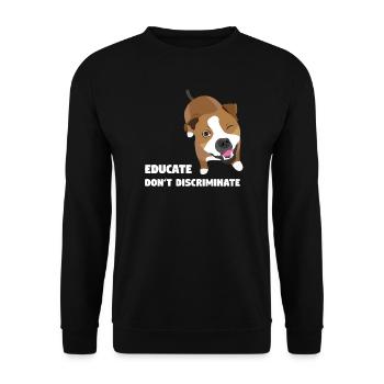 Educate, don't discriminate (Anti-BSL) - Unisex Pullover - Schwarz - Vorne - Alina (178cm) & Michal (187cm)