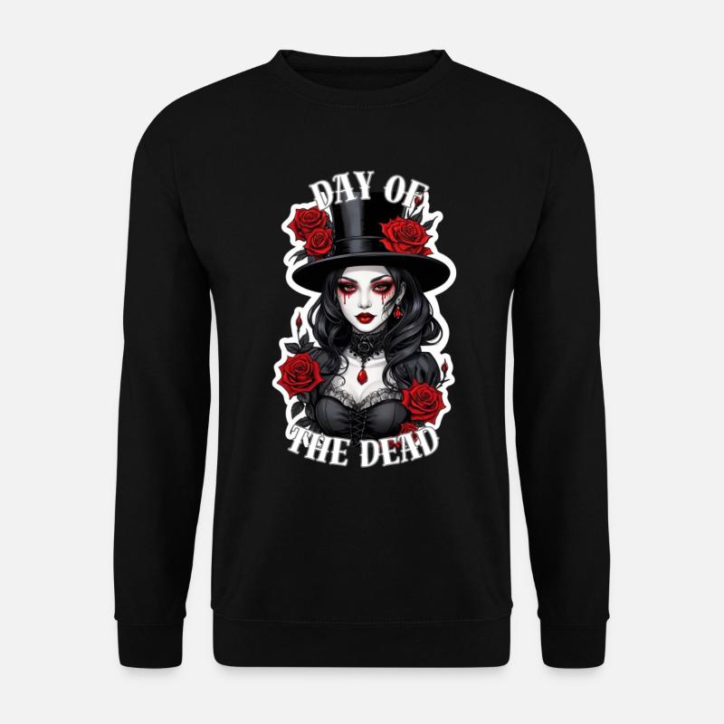 Gothic Lady With Red Roses - Unisex Sweatshirt - black