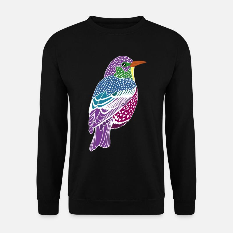Mehrfarbiger Vogel - Unisex Pullover - Schwarz