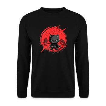 Fierce Ninja Cat - T-Shirt For Cat Lovers - Unisex Sweatshirt - black - Front - Alina (178cm) & Michal (187cm)