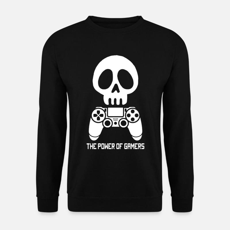 Weißer Gamer Schädel - Unisex Pullover - Schwarz