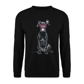 Deutsche Dogge - Unisex Pullover - Schwarz - Vorne - Alina (178cm) & Michal (187cm)