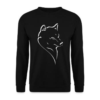 Silhouette de loup minimaliste dessin au trait - Sweat-shirt Unisexe - noir - Devant - Alina (178cm) & Michal (187cm)