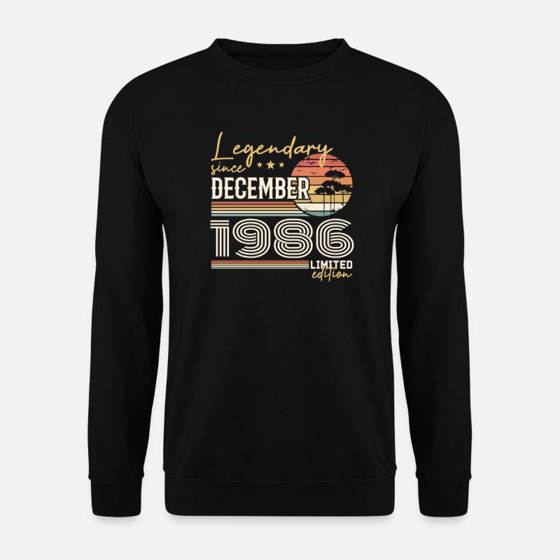 39th Anniversary Gift December 1986 - Unisex Sweatshirt - black