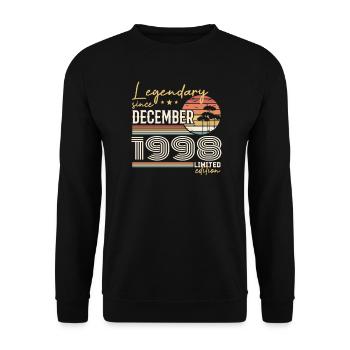 Cadeau 27e Anniversaire Décembre 1998 - Sweat-shirt Unisexe - noir - Devant - Alina (178cm) & Michal (187cm)