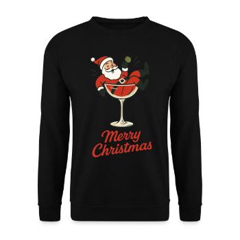 Merry Christmas Santa Claus Holiday Fun - Unisex Sweatshirt - black - Front - Alina (178cm) & Michal (187cm)