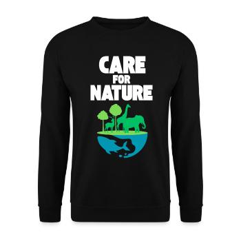 Care for Nature: Wildlife Scene - Unisex Sweatshirt - black - Front - Alina (178cm) & Michal (187cm)