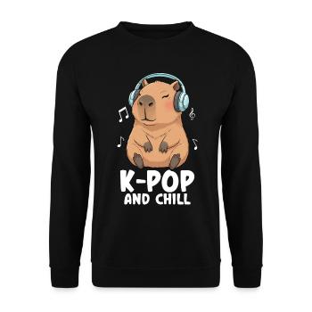K Pop And Chill - Unisex Sweatshirt - black - Front - Alina (178cm) & Michal (187cm)