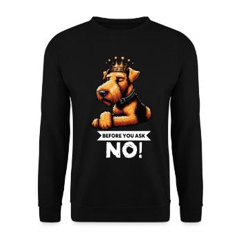 Before You Ask Airedale Terrier Airedales - Unisex Sweatshirt - black - Front - Alina (178cm) & Michal (187cm)