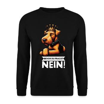 Bevor Du Fragst Airedale Terrier Airedales  - Unisex Pullover - Schwarz - Vorne - Alina (178cm) & Michal (187cm)