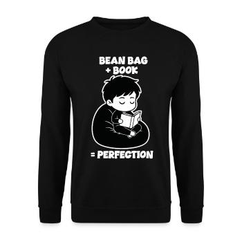 Manga Perfection Bean Bag Reader - Unisex Sweatshirt - black - Front - Alina (178cm) & Michal (187cm)