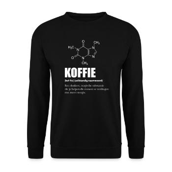 Molécule de Café Définition Humour et Science - Sweat-shirt Unisexe - noir - Devant - Alina (178cm) & Michal (187cm)