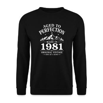 1981 Anniversary 45 Years Retro Vintage 1981 - Unisex Sweatshirt - black - Front - Alina (178cm) & Michal (187cm)