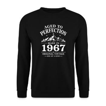 1967 Anniversaire 59 ans Retro Millésime 1967 - Sweat-shirt Unisexe - noir - Devant - Alina (178cm) & Michal (187cm)