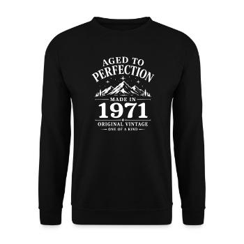 1971 Anniversary 55 Years Retro Vintage 1971 - Unisex Sweatshirt - black - Front - Alina (178cm) & Michal (187cm)
