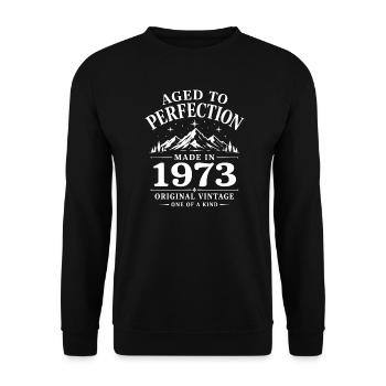 1973 Jubiläum 53 Jahre Retro Vintage 1973 - Unisex Pullover - Schwarz - Vorne - Alina (178cm) & Michal (187cm)