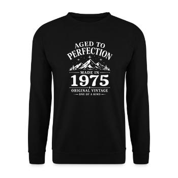 1975 Anniversary 51 Years Retro Vintage 1975 - Unisex Sweatshirt - black - Front - Alina (178cm) & Michal (187cm)