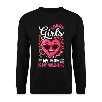 Retro Heart Valentine's Day Design Love - Unisex Sweatshirt - black - Front - Alina (178cm) & Michal (187cm)