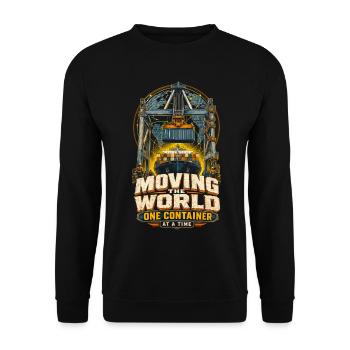 Hafenarbeiter One Container At A Time - Unisex Pullover - Schwarz - Vorne - Alina (178cm) & Michal (187cm)