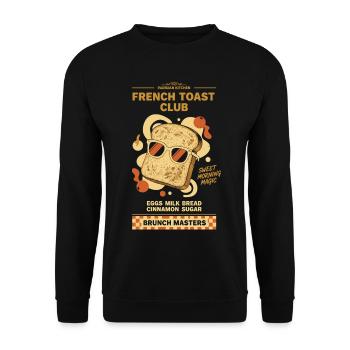 Club de pain perdu du petit-déjeuner Douce magie matinale - Sweat-shirt Unisexe - noir - Devant - Alina (178cm) & Michal (187cm)