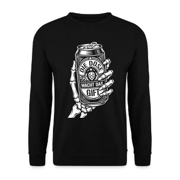 Bier - Die Dose macht das Gift | Wortspiel - Unisex Pullover - Schwarz - Vorne - Alina (178cm) & Michal (187cm)