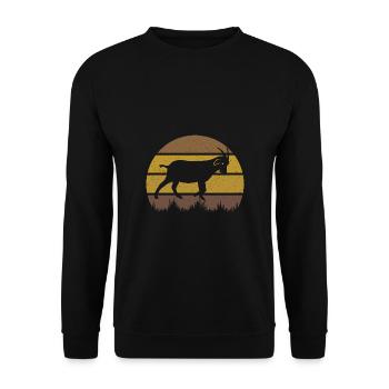 Ziege - Unisex Pullover - Schwarz - Vorne - Alina (178cm) & Michal (187cm)