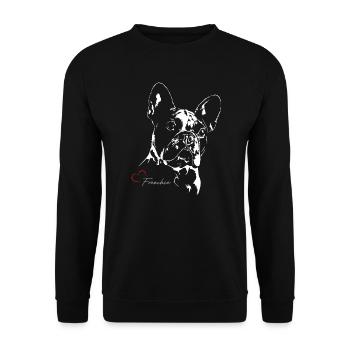 coeur FRENCHIE PORTRAIT - Sweat-shirt Unisexe - noir - Devant - Alina (178cm) & Michal (187cm)
