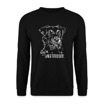 Loved by a Jagdterrier Hundespruch Hunde Wilsigns - Unisex Sweatshirt - black - Front - Alina (178cm) & Michal (187cm)